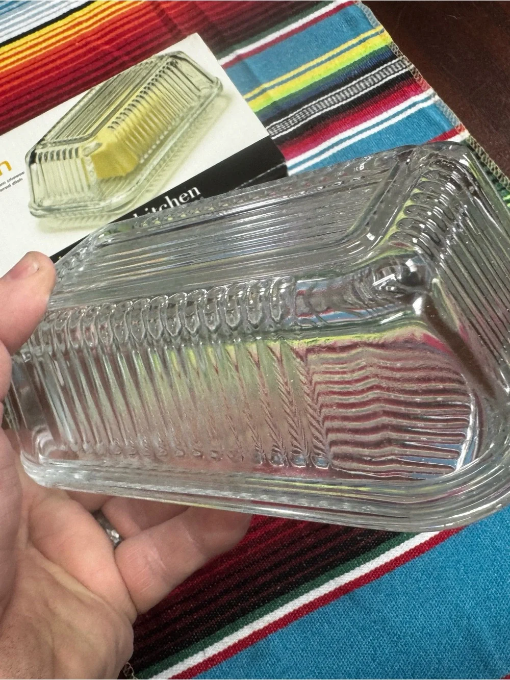 Circleware Kitchen Clear Glass Butter Dish - Farm Collection